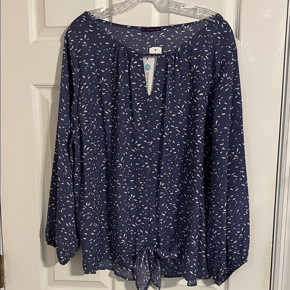 Chic Purple Patterned Blouse